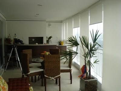 Cortina rolô tela screen para fechamento de sacada